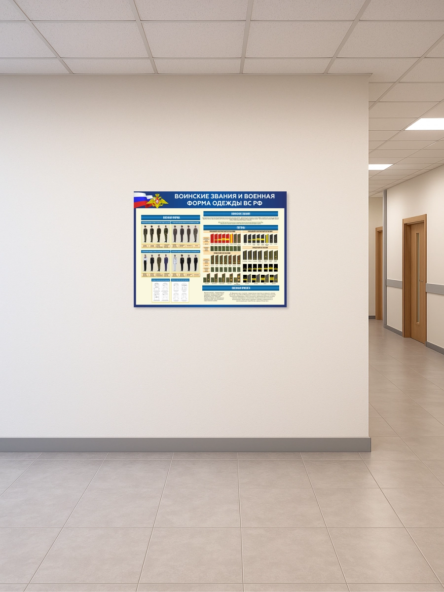 Стенд “Воинские звания и военная форма одежды ВС РФ” 99×75 см — изображение 2