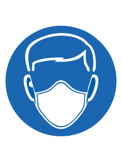 Указательный знак "Надень респиратор / маску"