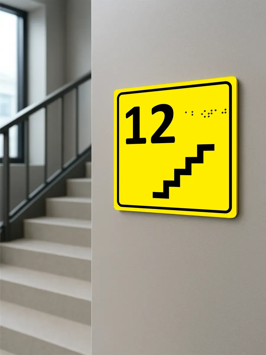 Табличка 12 ( двенадцатый ) этаж брайль 6 Табличка 12 ( двенадцатый ) этаж брайль — изображение 6