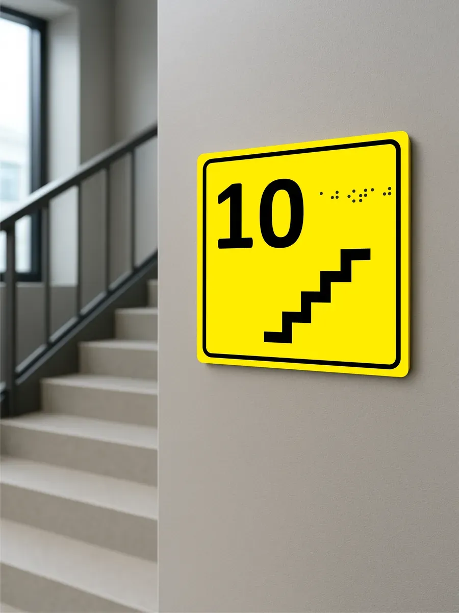 Табличка 10 ( десятый ) этаж брайль 6 Табличка 10 ( десятый ) этаж брайль — изображение 6