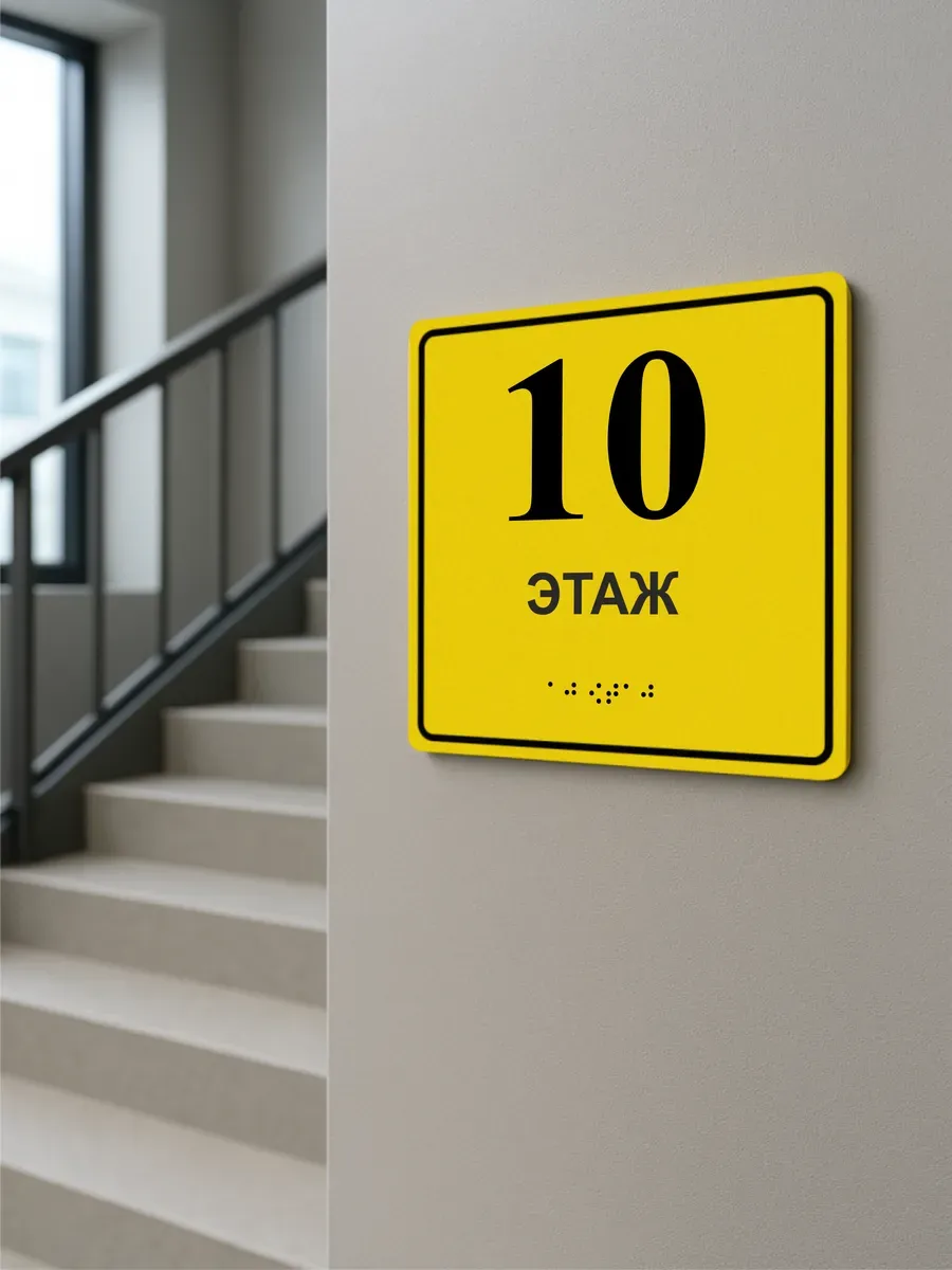Табличка 10 ( десятый ) этаж брайль 6 Табличка 10 ( десятый ) этаж брайль — изображение 6