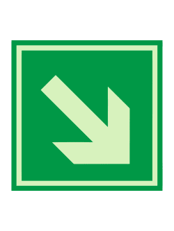 Е 02-02 — «Направляющая стрелка под 45°», фотолюминесцентная