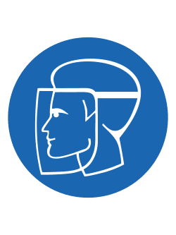 Указательный знак "Надень защитный щиток / экран"