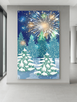 Баннер «С Новым годом» 1,8 х 3 м с люверсами