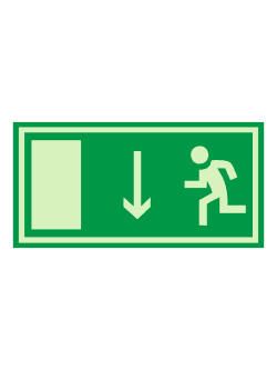 Е 10 — «Указатель двери эвакуационного выхода (левосторонний)», фотолюминесцентная