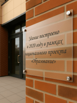 Фасадная табличка в школу Нацпроект Демография