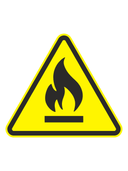 Предупреждающий знак «Осторожно: огнеопасно» (легковоспламеняющиеся вещества)