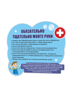 Информационный стенд 75×65 см «Обязательно тщательно мойте руки»