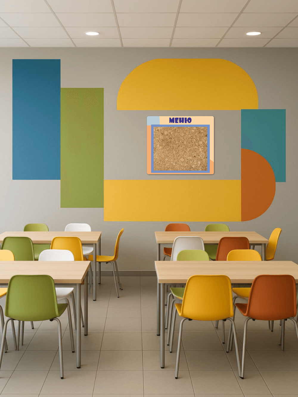 Стенд в столовую 75×65 см «Меню» с пробковой частью 5 Стенд в столовую 75×65 см «Меню» с пробковой частью — изображение 5