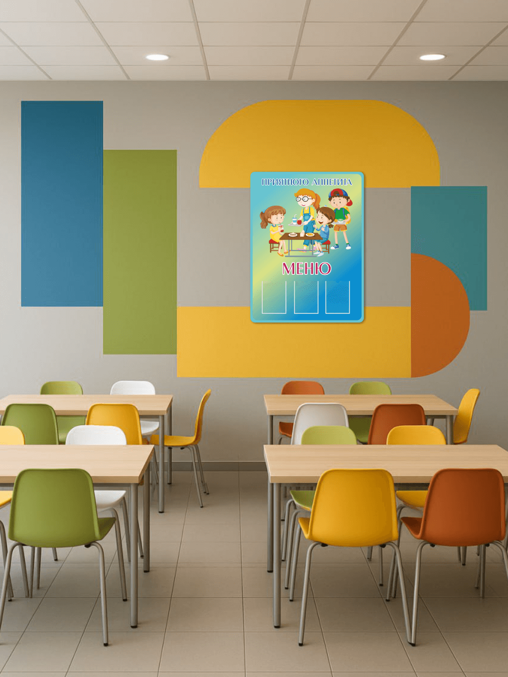 Стенд в школьную столовую75×99 см «Приятного аппетита — Меню» 5 Стенд в школьную столовую75×99 см «Приятного аппетита — Меню» — изображение 5