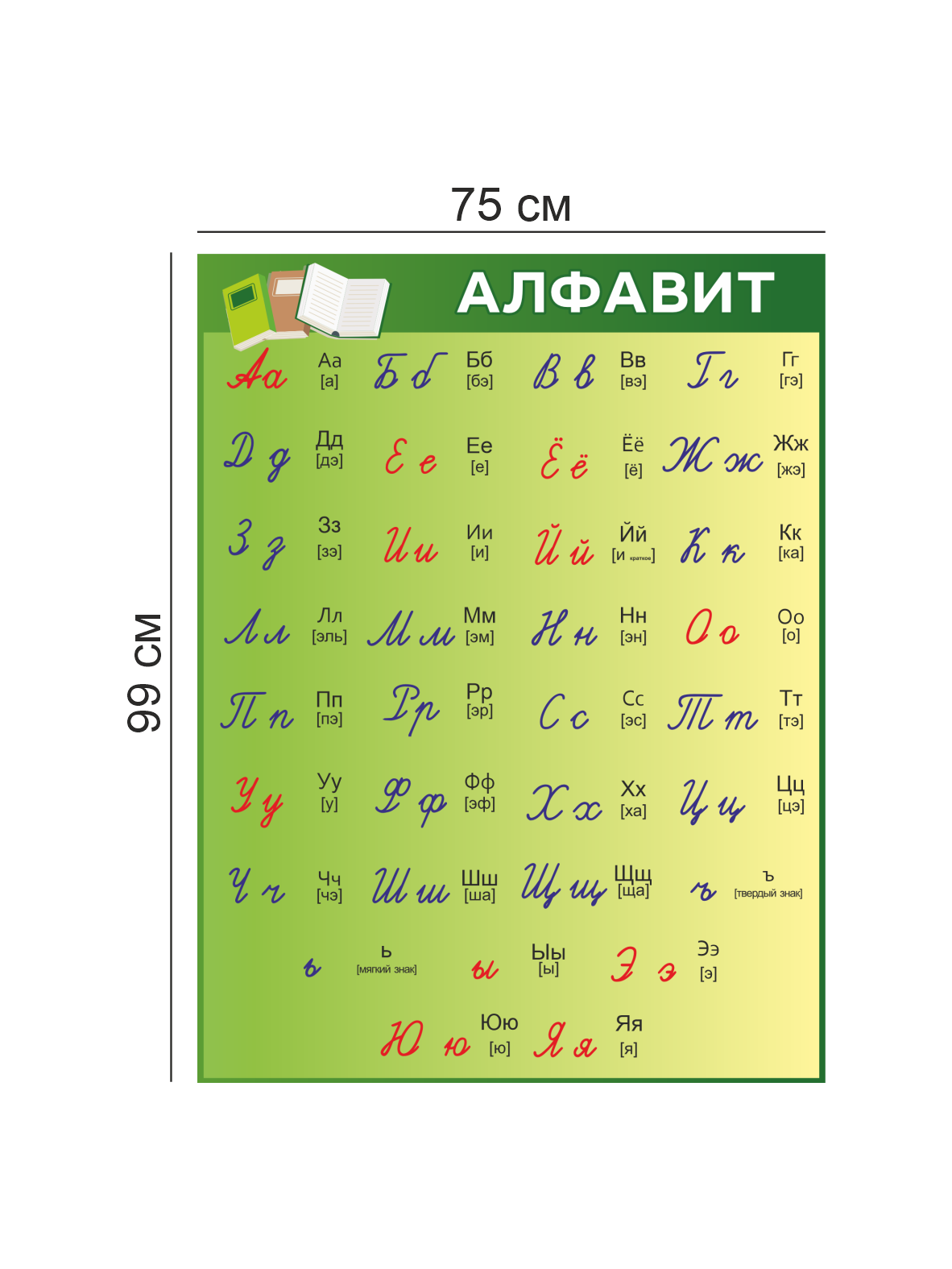 Настенная таблица “Алфавит” 75×99 см 4 Настенная таблица “Алфавит” 75×99 см — изображение 4