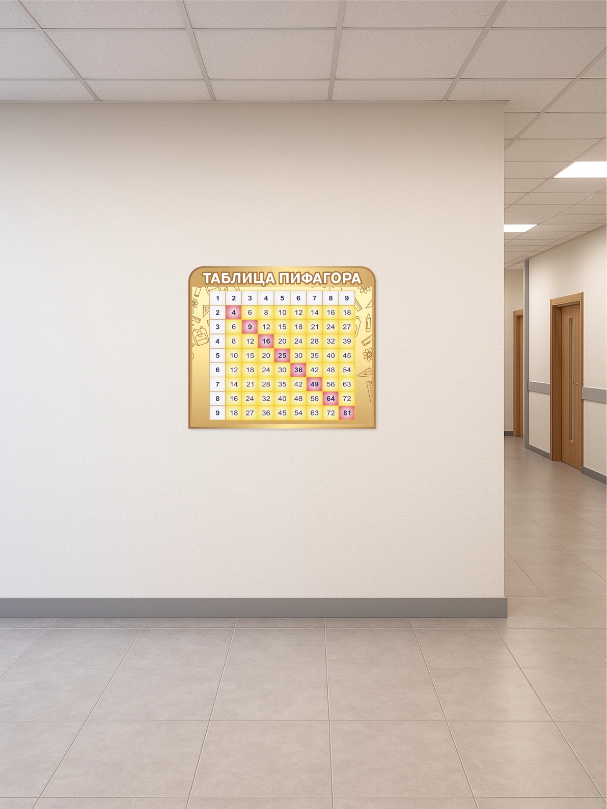 Стенд “Таблица Пифагора” 75×65 см 3 Стенд “Таблица Пифагора” 75×65 см — изображение 3