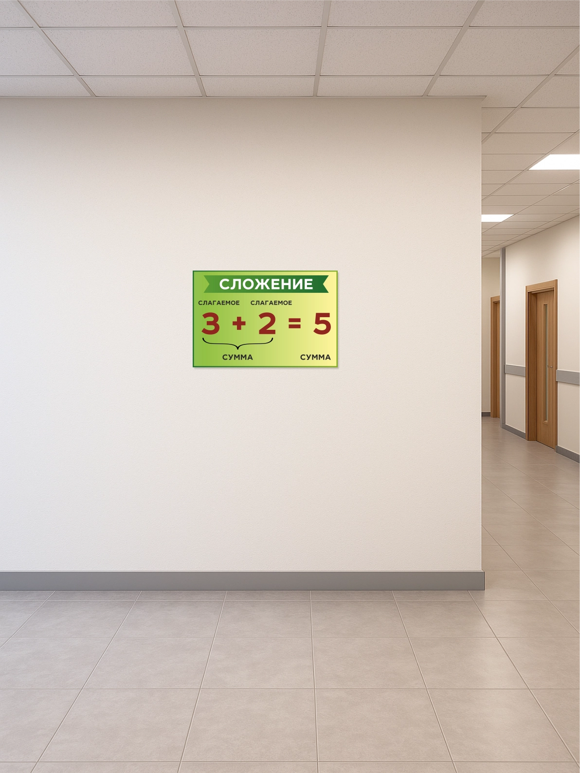 Образовательная табличка «Сложение» 75×50 см 3 Образовательная табличка «Сложение» 75×50 см — изображение 3