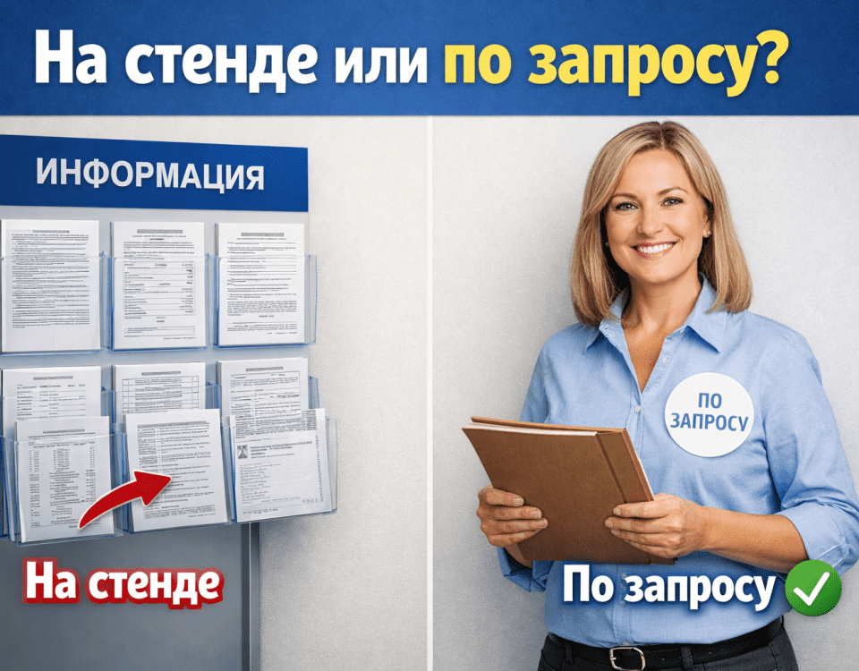 информация на уголке потребителя