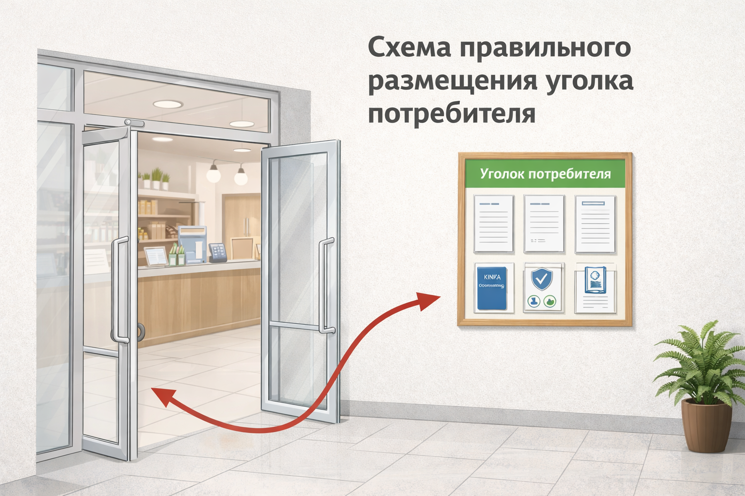 Схема размещения уголка потребителя