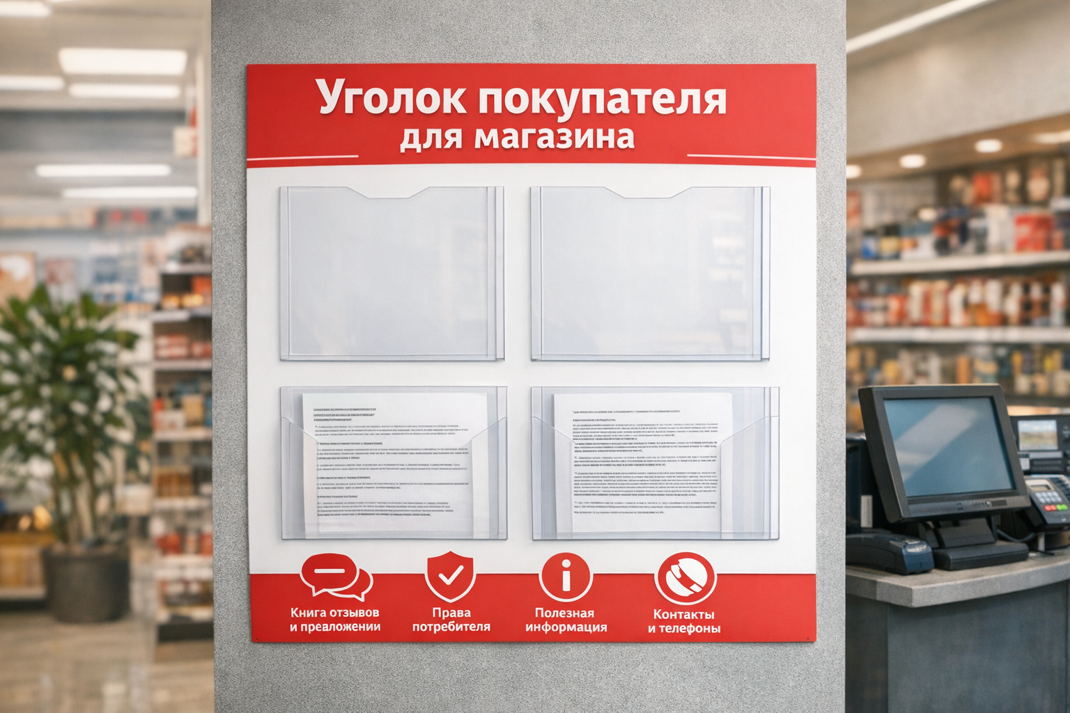 уголок покупателя для магазина