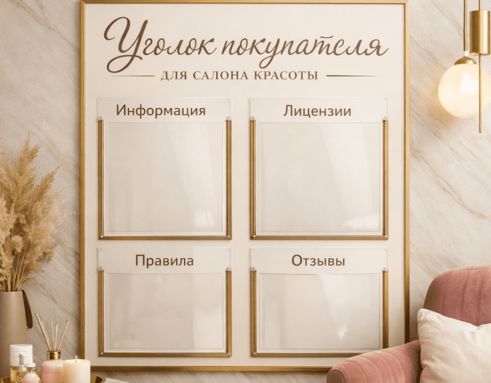 уголок покупателя для салона красоты