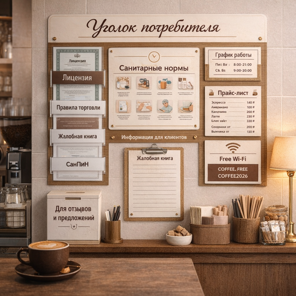 Пример уголка в кафе