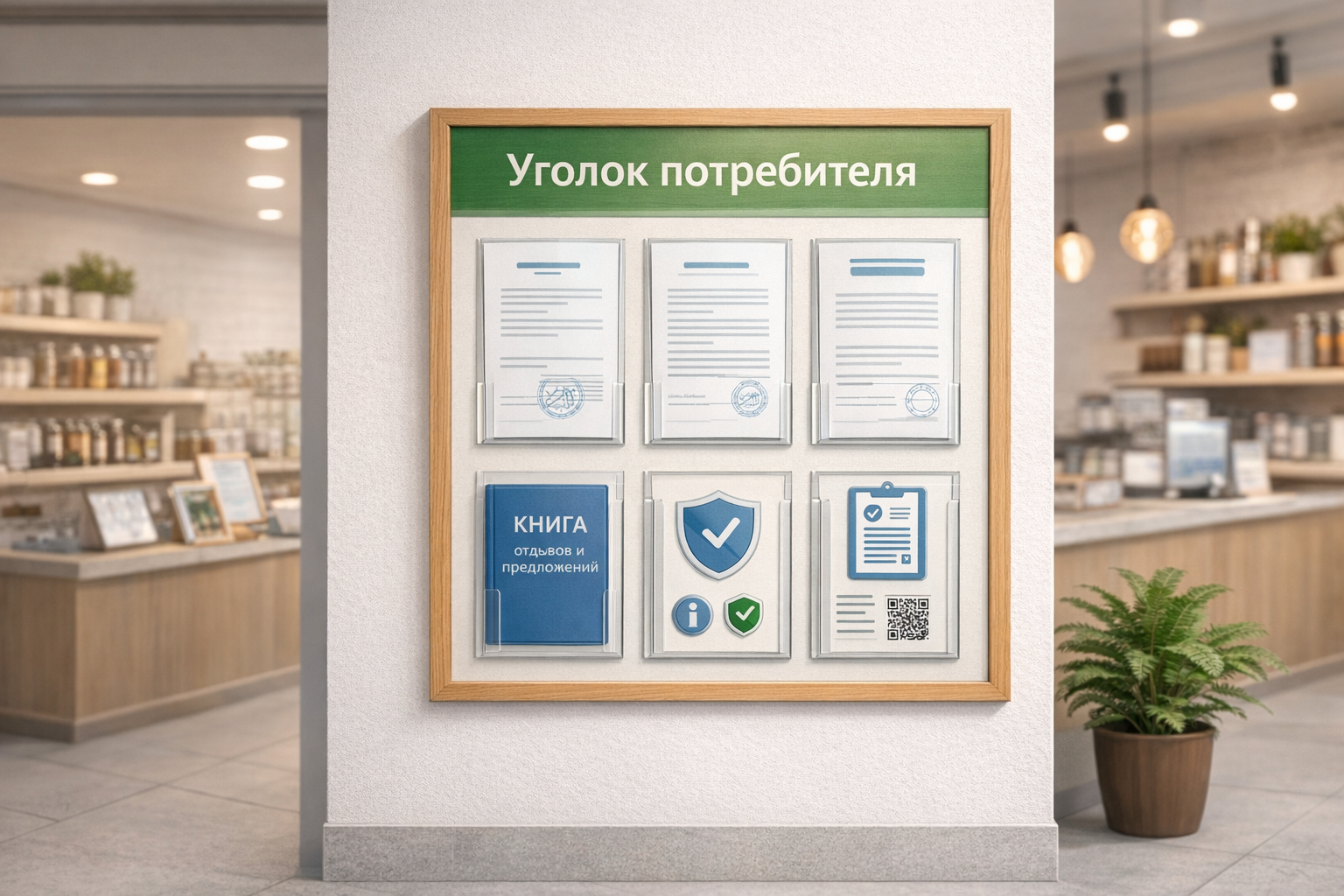 Пример уголка потребителя в магазине