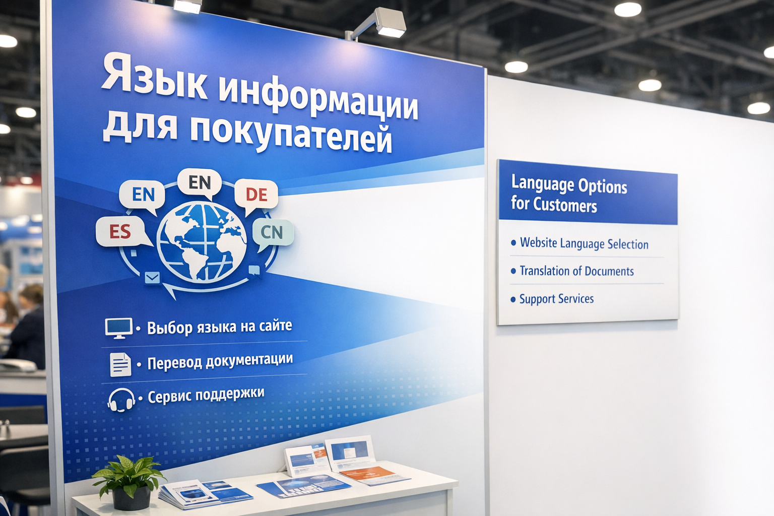 выбор языка для уголка покупателя