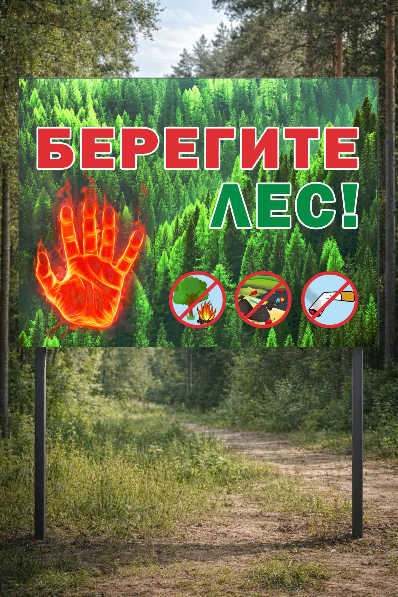 Уличный Информационный стенд "Берегите Лес" - 2 х 1 м 1 стенд берегите лес уличный