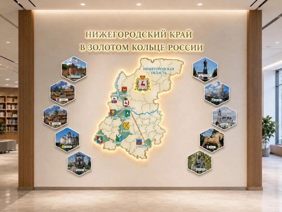 Интерактивная композиция Нижегородской области в интерьере