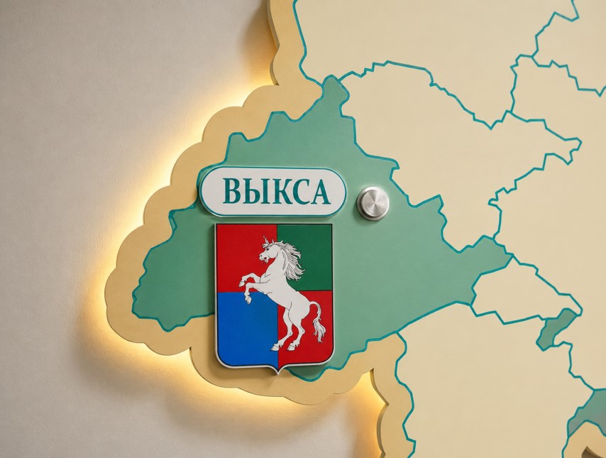 Интерактивная карта Нижегородской области с кнопками и подсветкой